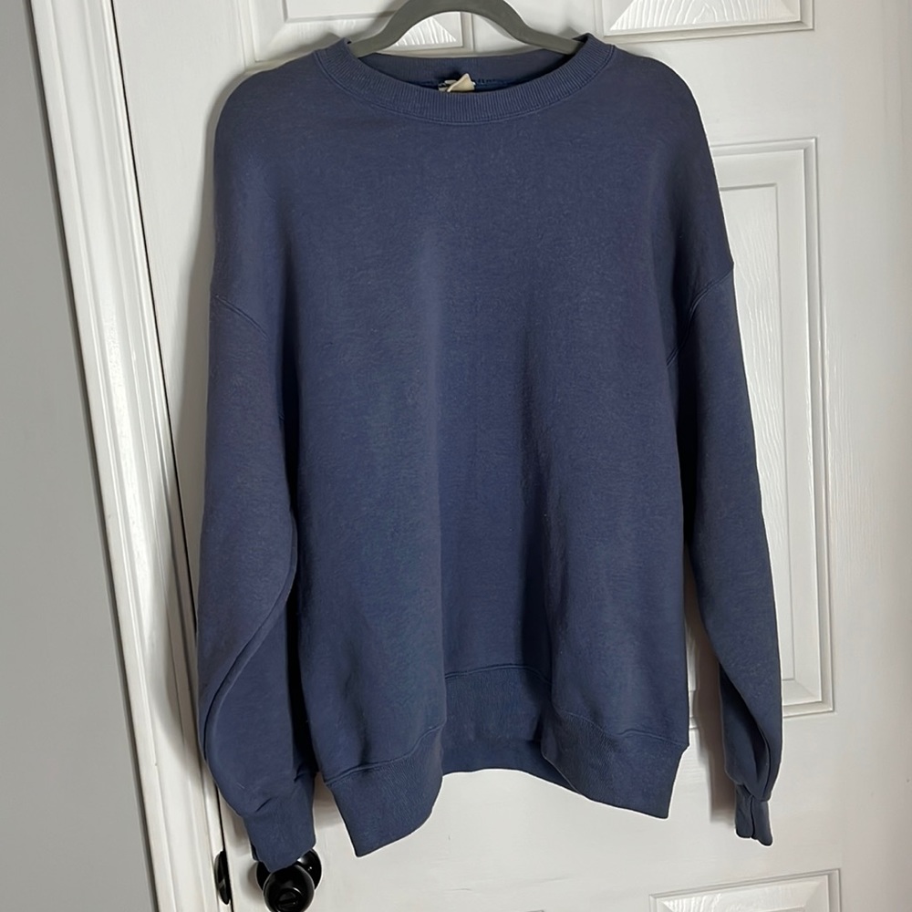 blue crew neck